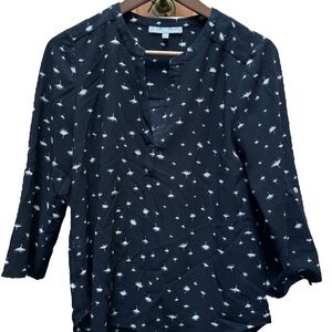 Daniel Rainn Black and White Star Pattern Blouse